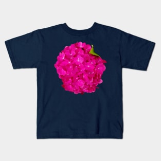 Pink Hydrangea Floral Photo Cutout Kids T-Shirt